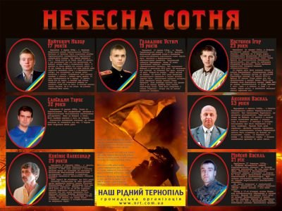 Небесна сотня (стенд ГЕРОЇВ Тернопільщини)